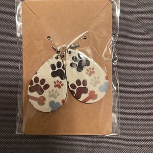 Handmade double sided wooden earrings